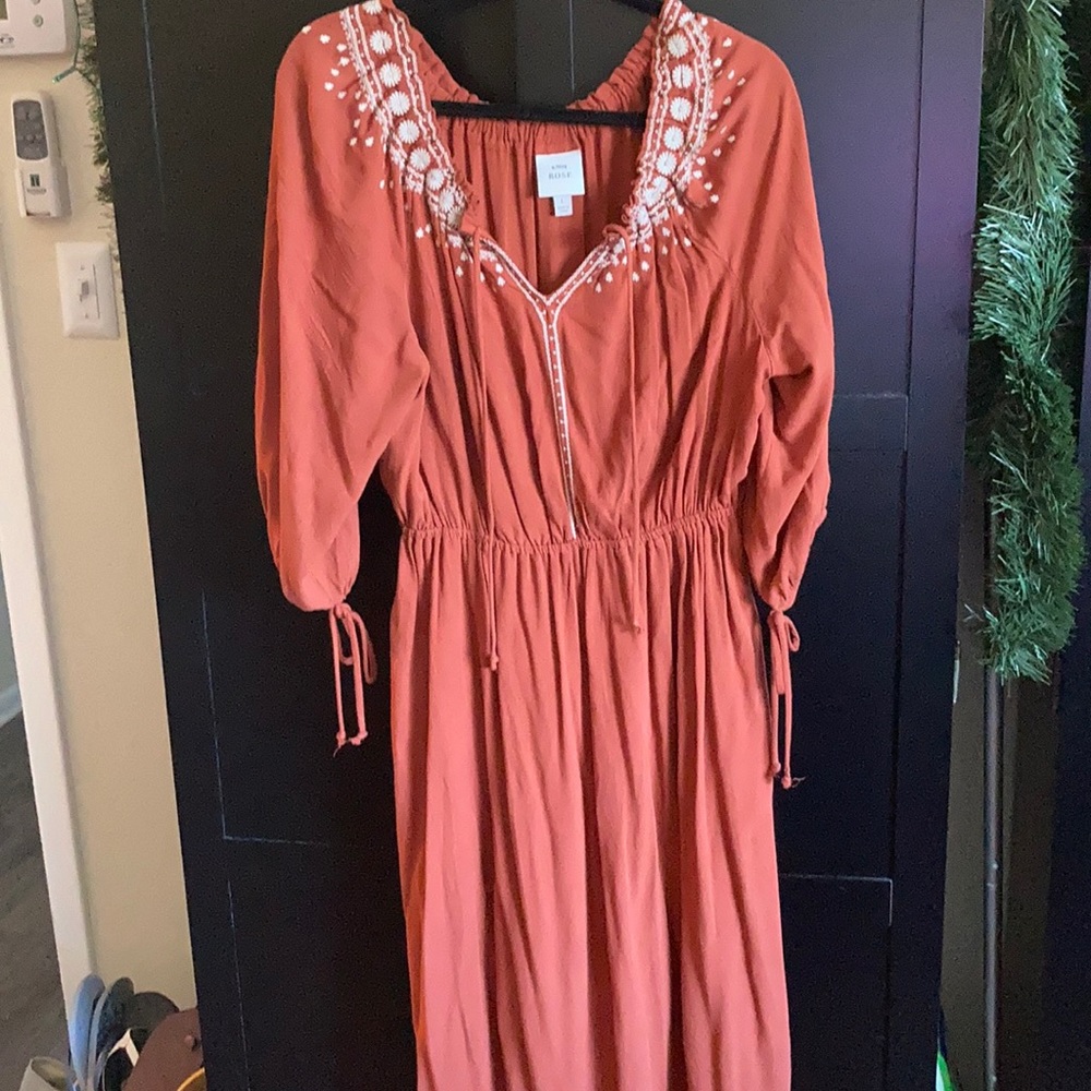 Peasant style midi dress